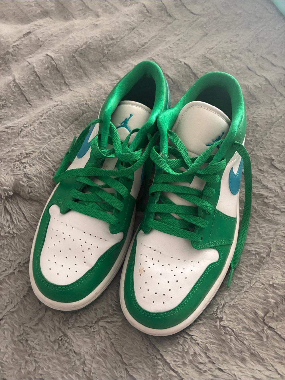 Nike Jordan Green, White and Blue Low-Top Sneakers